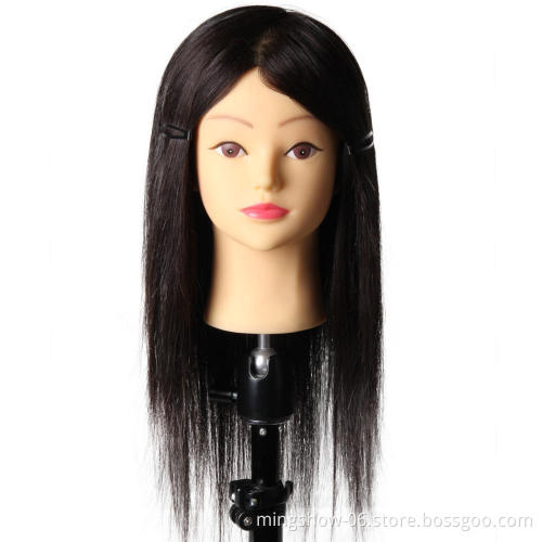 Cosmetology  training head 100% human hair for hairdresser